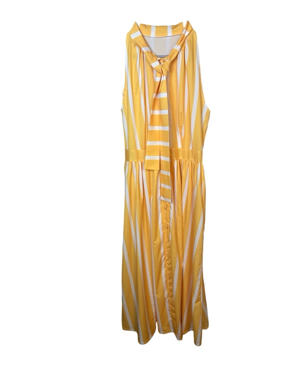Unbranded Yellow And White Striped Dress Medium
